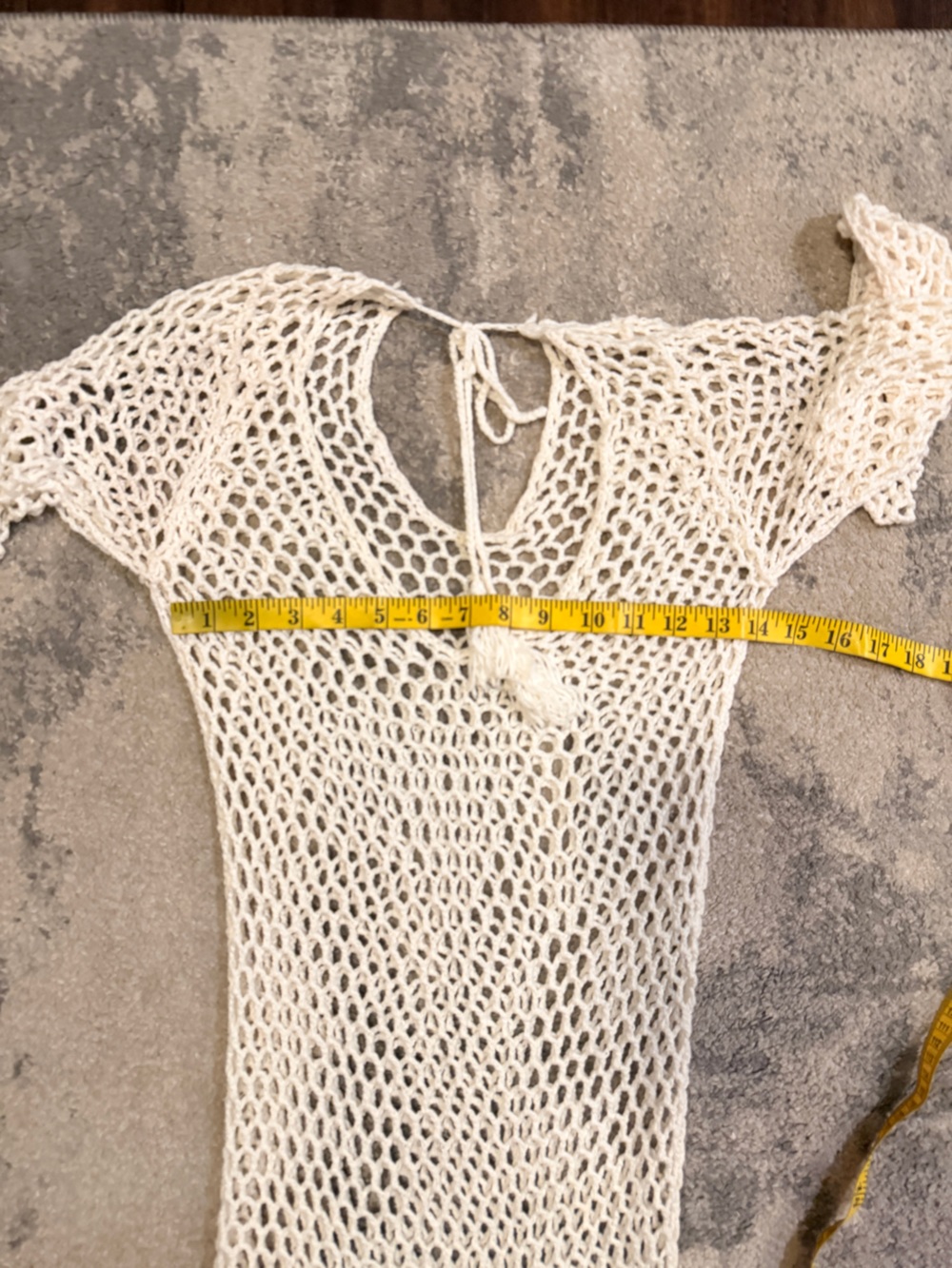Women's Cream Crochet Beach Cover-Up Dress - Picture 4 of 6